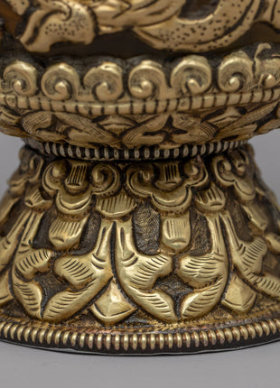 Gemstones Embedded Flower Vase | Himalayan Art Work