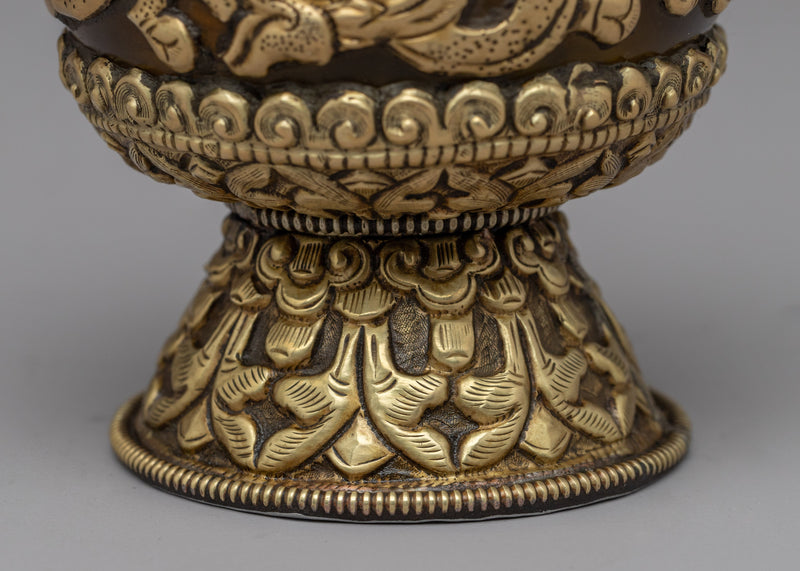 Gemstones Embedded Flower Vase | Himalayan Art Work