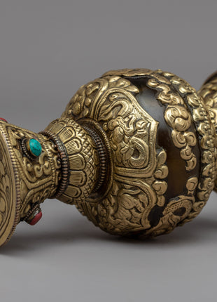 Gemstones Embedded Flower Vase | Himalayan Art Work