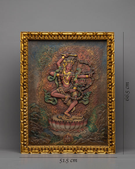 Wooden Kurukulla Mantra Practice Thangka | Traditional Hand-Crafted Art