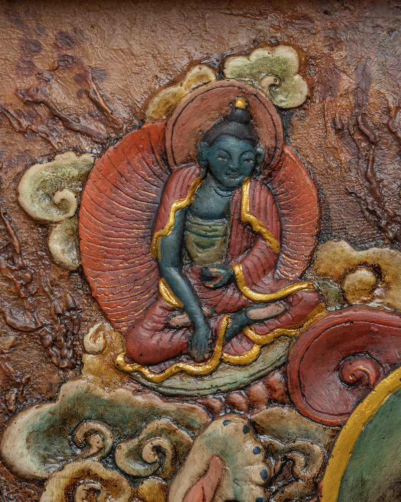 Tibetan Heruka Chakrasamvara Wooden Thangka | Buddhist Home Decor Thanka