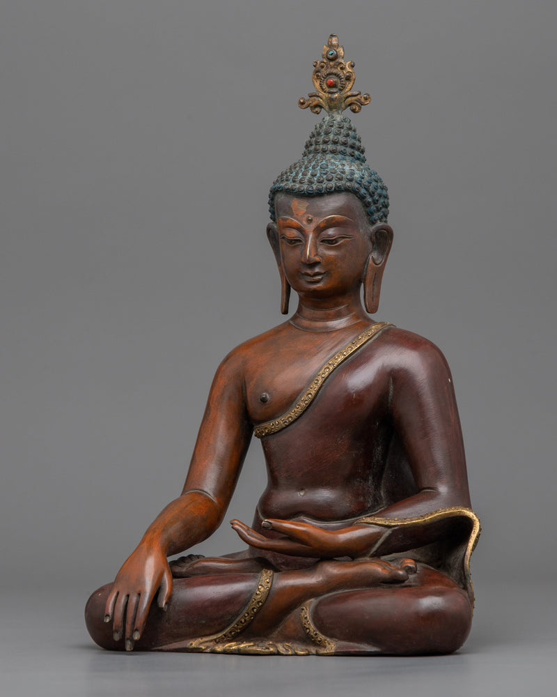 Shakyamuni Buddha Sculpture | Traditional Tibetan Style Buddhist Statue of Buddha