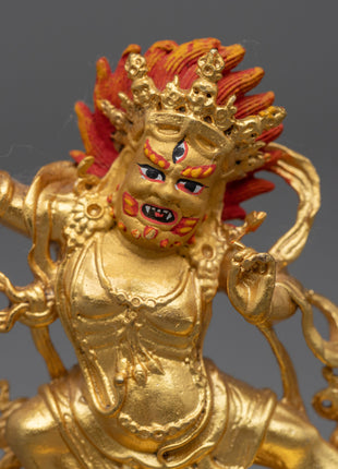 Machine Made Bodhisattva Vajrapani Statue | Gold Gilded Buddhist Statue