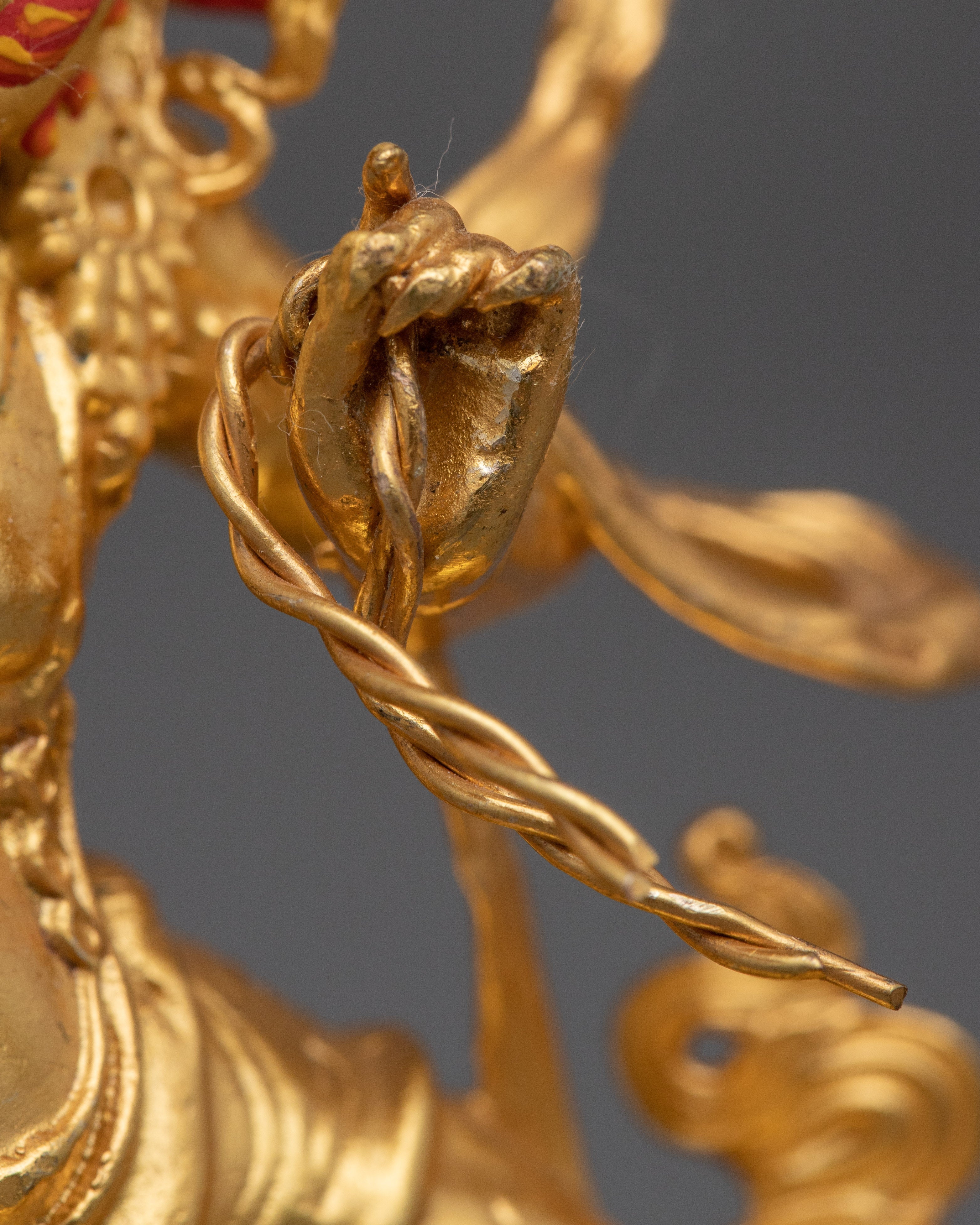 Machine Bodhisattva Vajrapani Sculpture | Gold-Plated Tibetan Buddhist Art