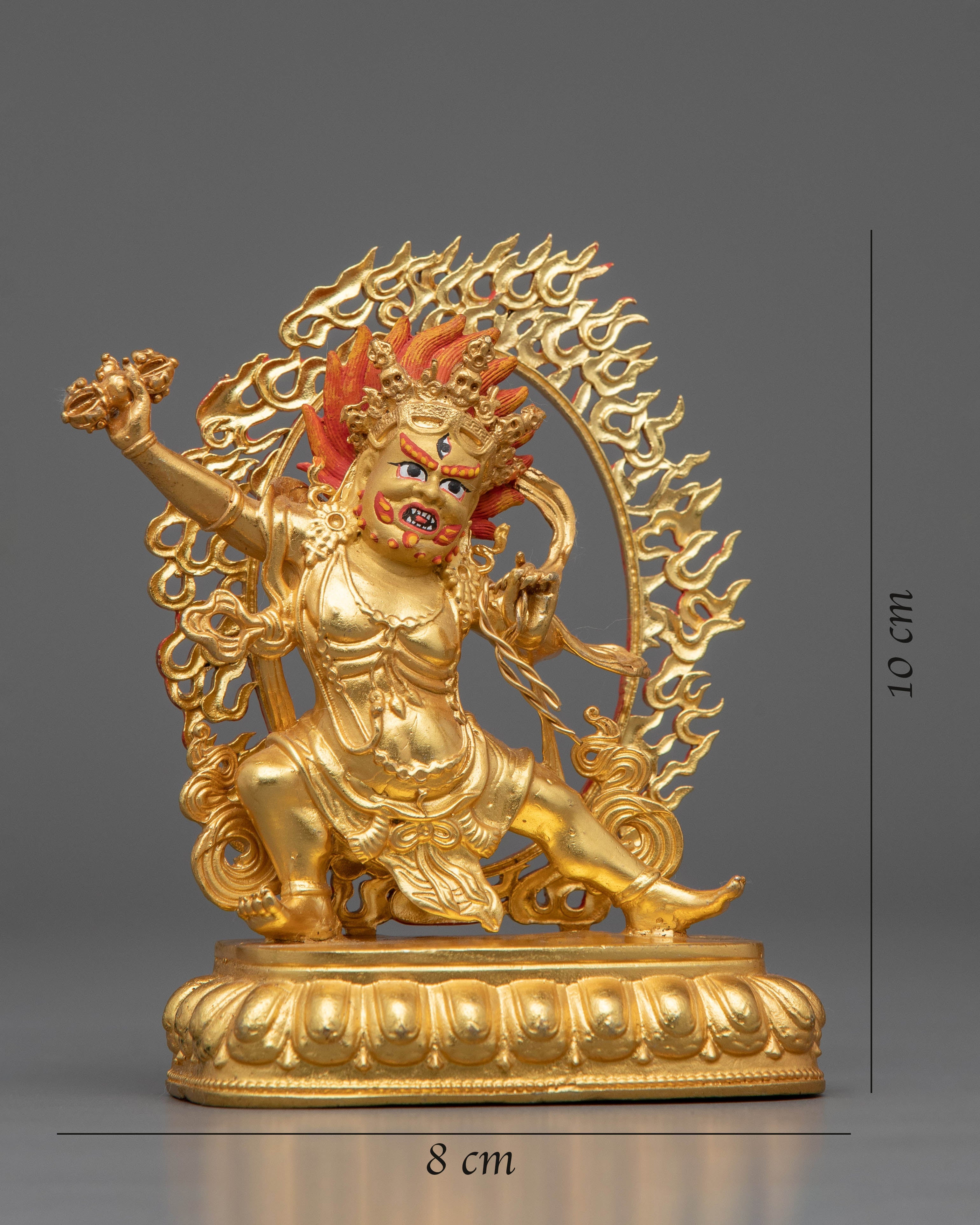 Machine Bodhisattva Vajrapani Sculpture | Gold-Plated Tibetan Buddhist Art