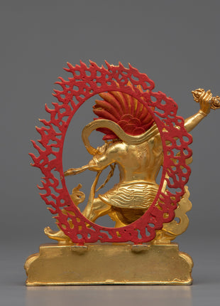 Machine Bodhisattva Vajrapani Sculpture | Gold-Plated Tibetan Buddhist Art