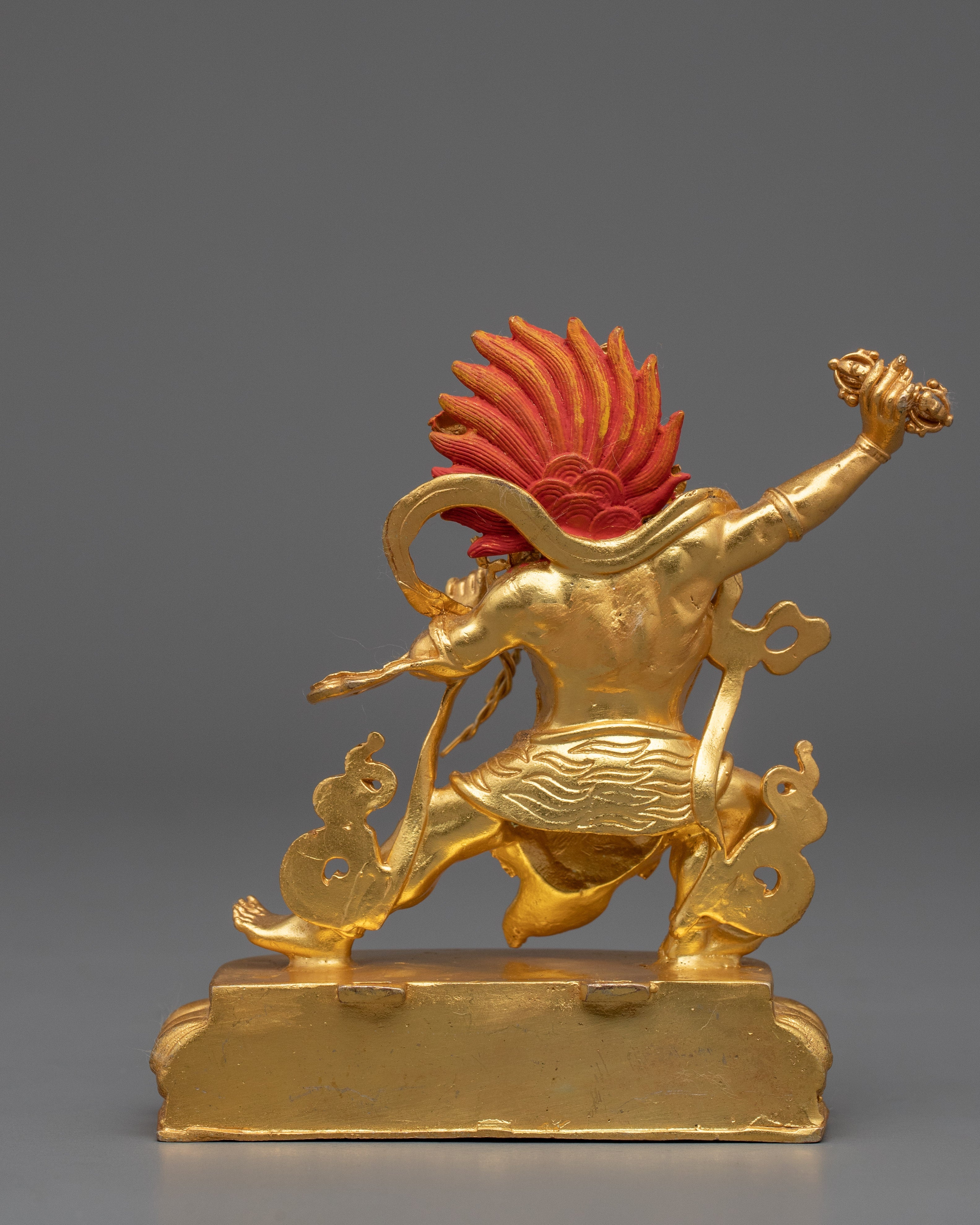Machine Bodhisattva Vajrapani Sculpture | Gold-Plated Tibetan Buddhist Art