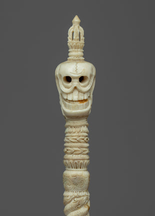 Snake Wine Skull Headed Tibetan Phurba | Traditionally Hand-Carved On Buffalo Bone