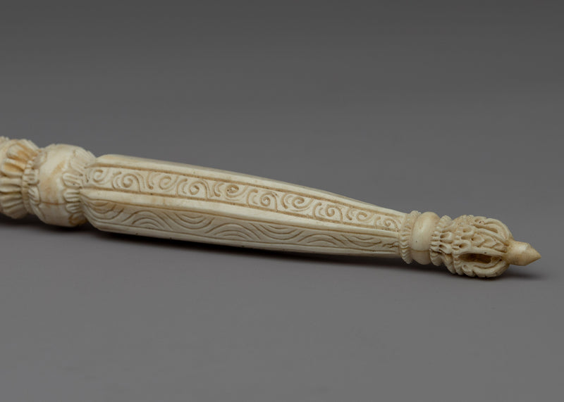 Hand Carved Single Skull Headed Phurba | Traditional Buddhist Ritual Dagger