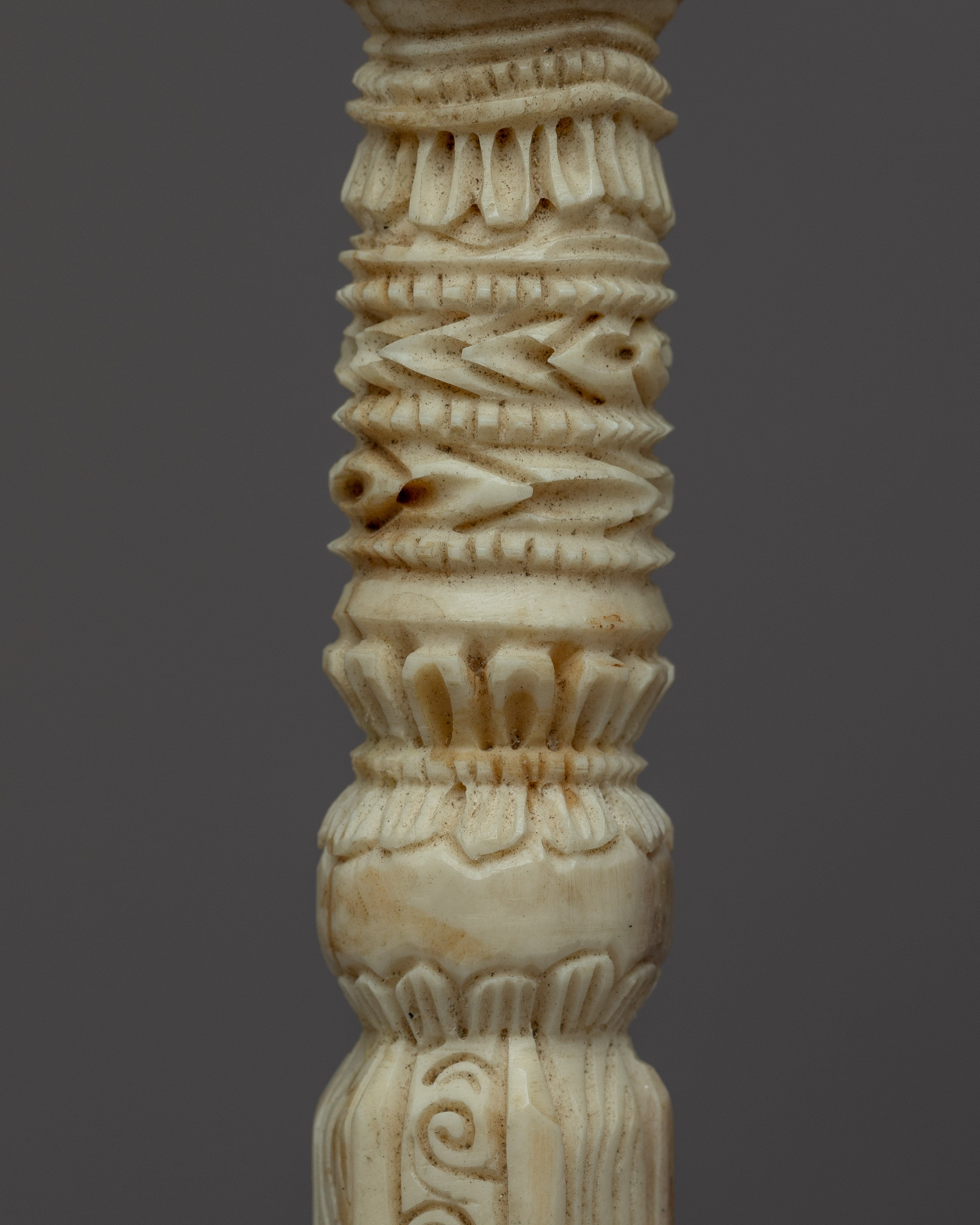 Hand Carved Single Skull Headed Phurba | Traditional Buddhist Ritual Dagger