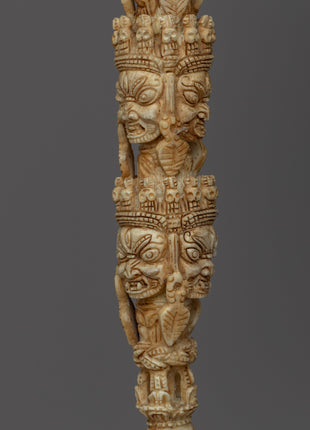 Himalayan 9 Headed Bone Phurba | Tibet Ritual Dagger