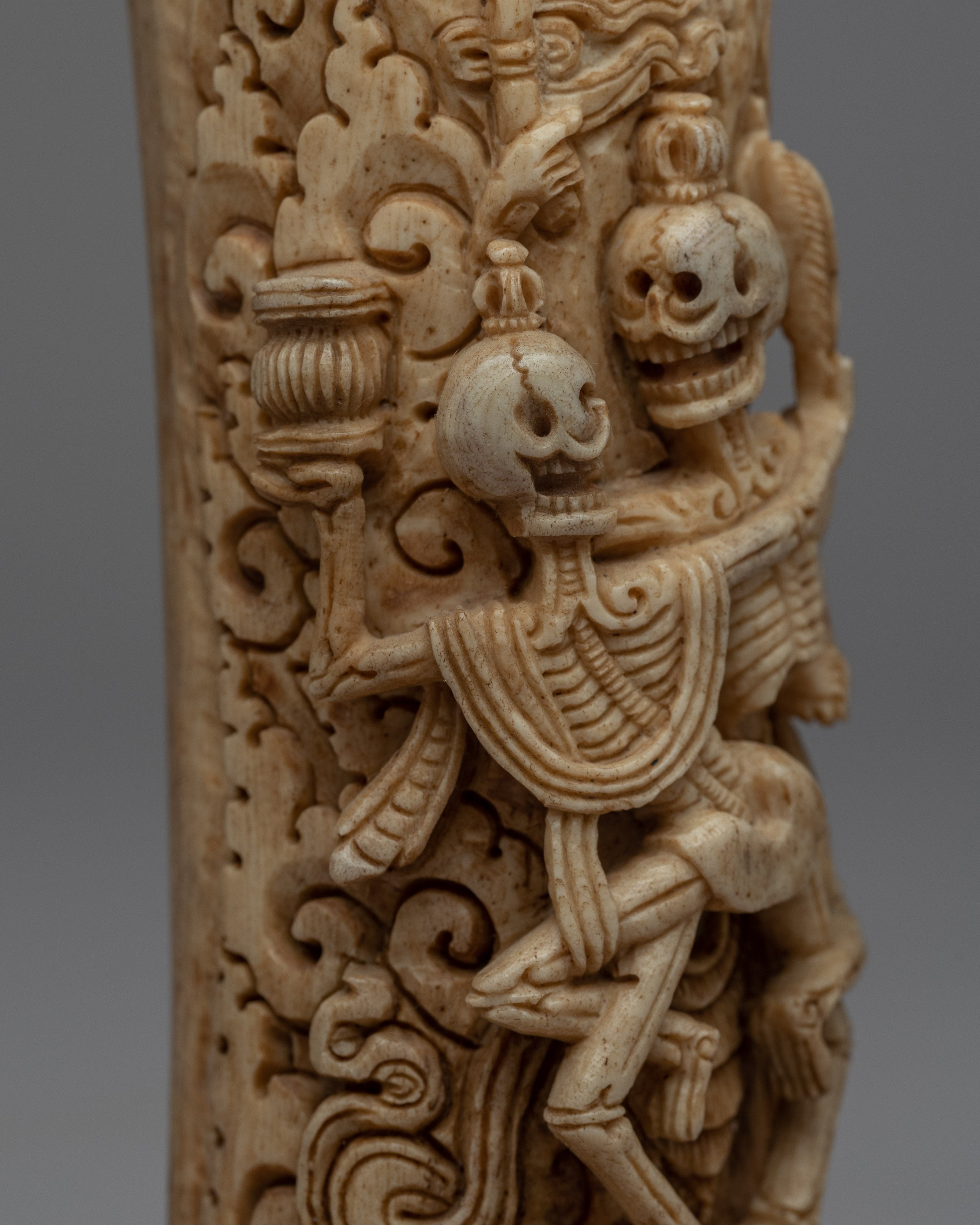 Tibetan Hand-Carving of Citipati | Buddhist Art