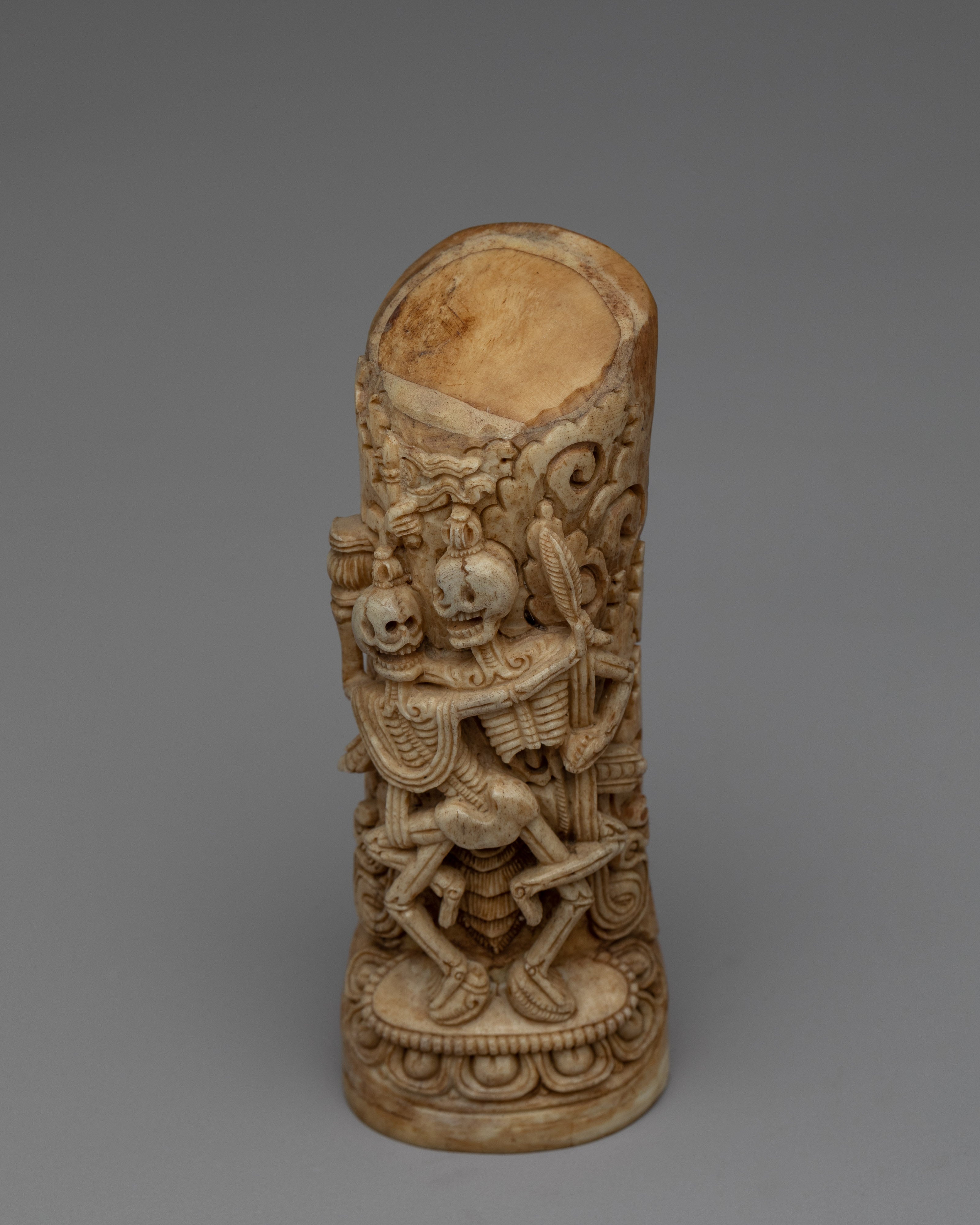 Tibetan Hand-Carving of Citipati | Buddhist Art