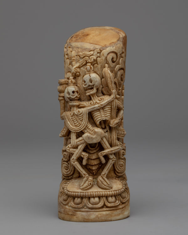 Tibetan Hand-Carving of Citipati | Buddhist Art