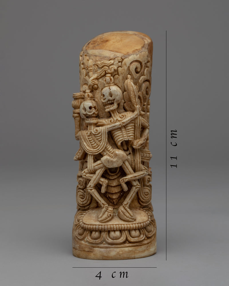Tibetan Hand-Carving of Citipati | Buddhist Art