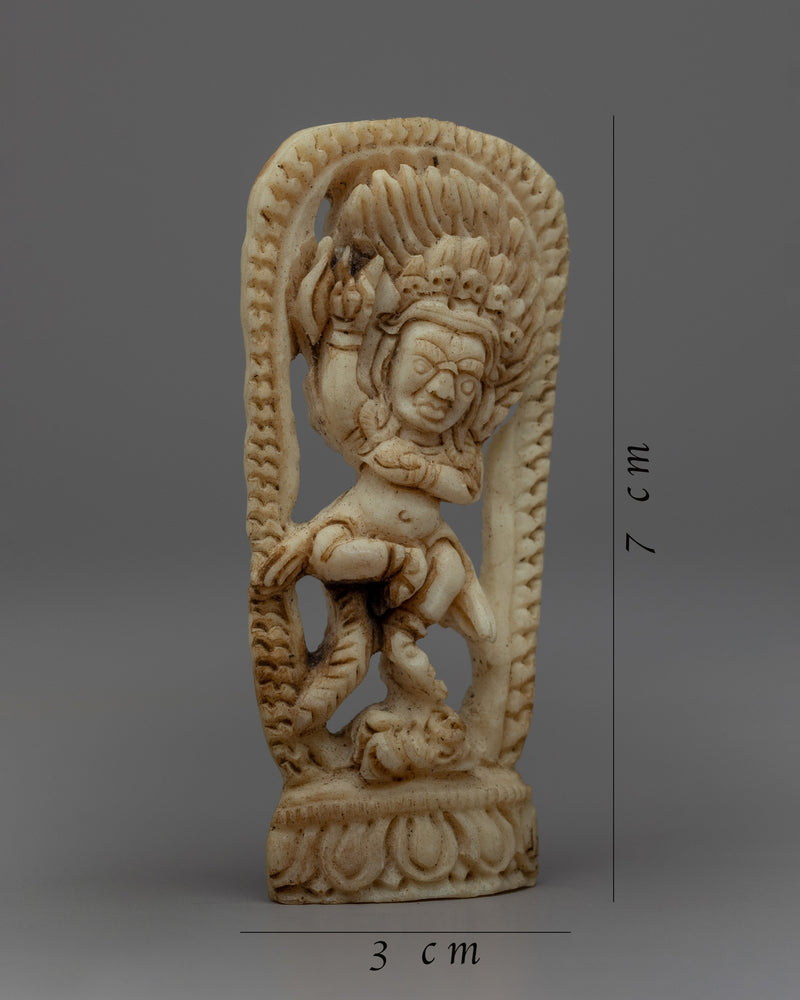 Dancing Mahakala Small Statue | Deer Horn(Ethically sourced bone) Sculpture