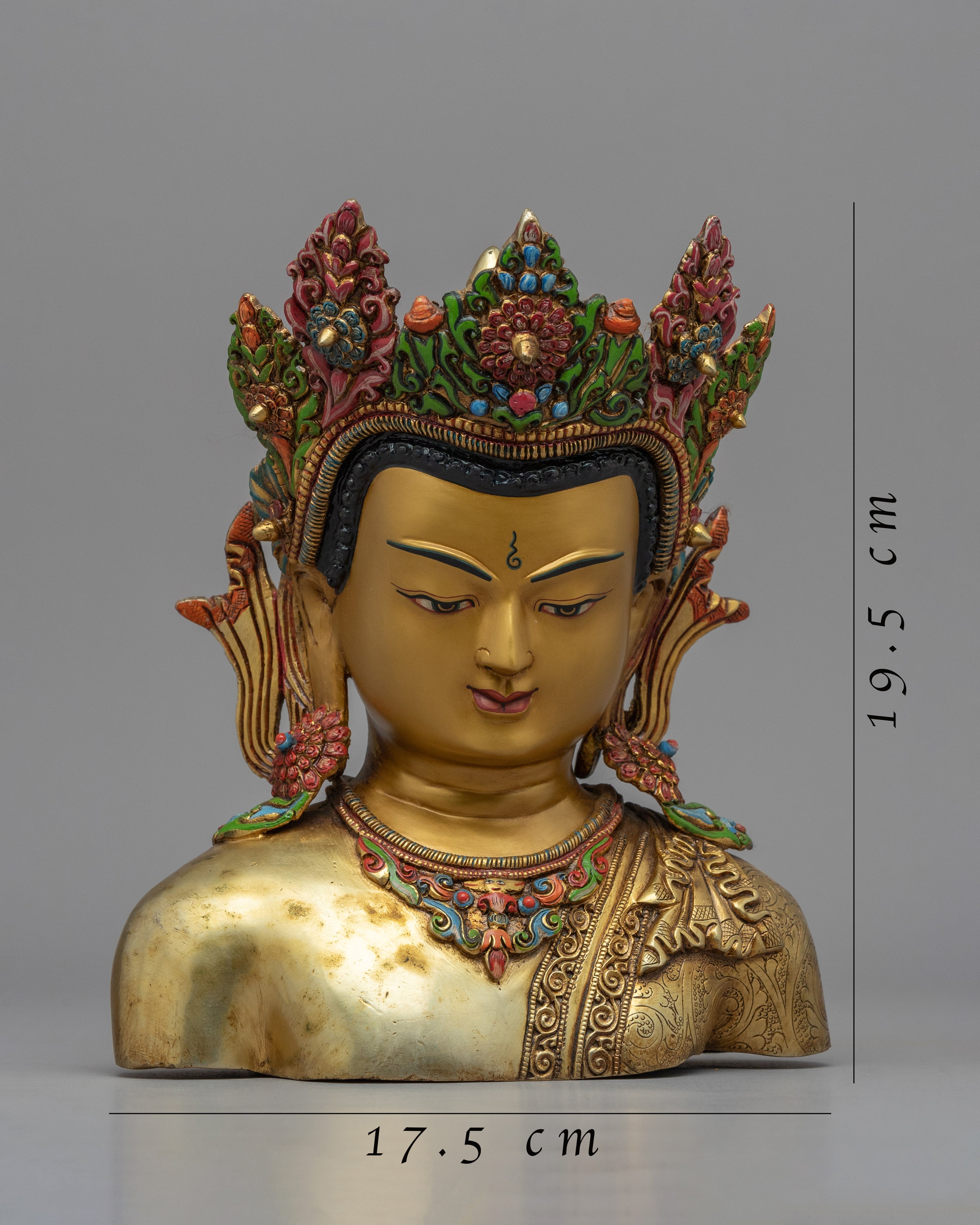 Crown Buddha Head Decoration  | 24K Gold Plated