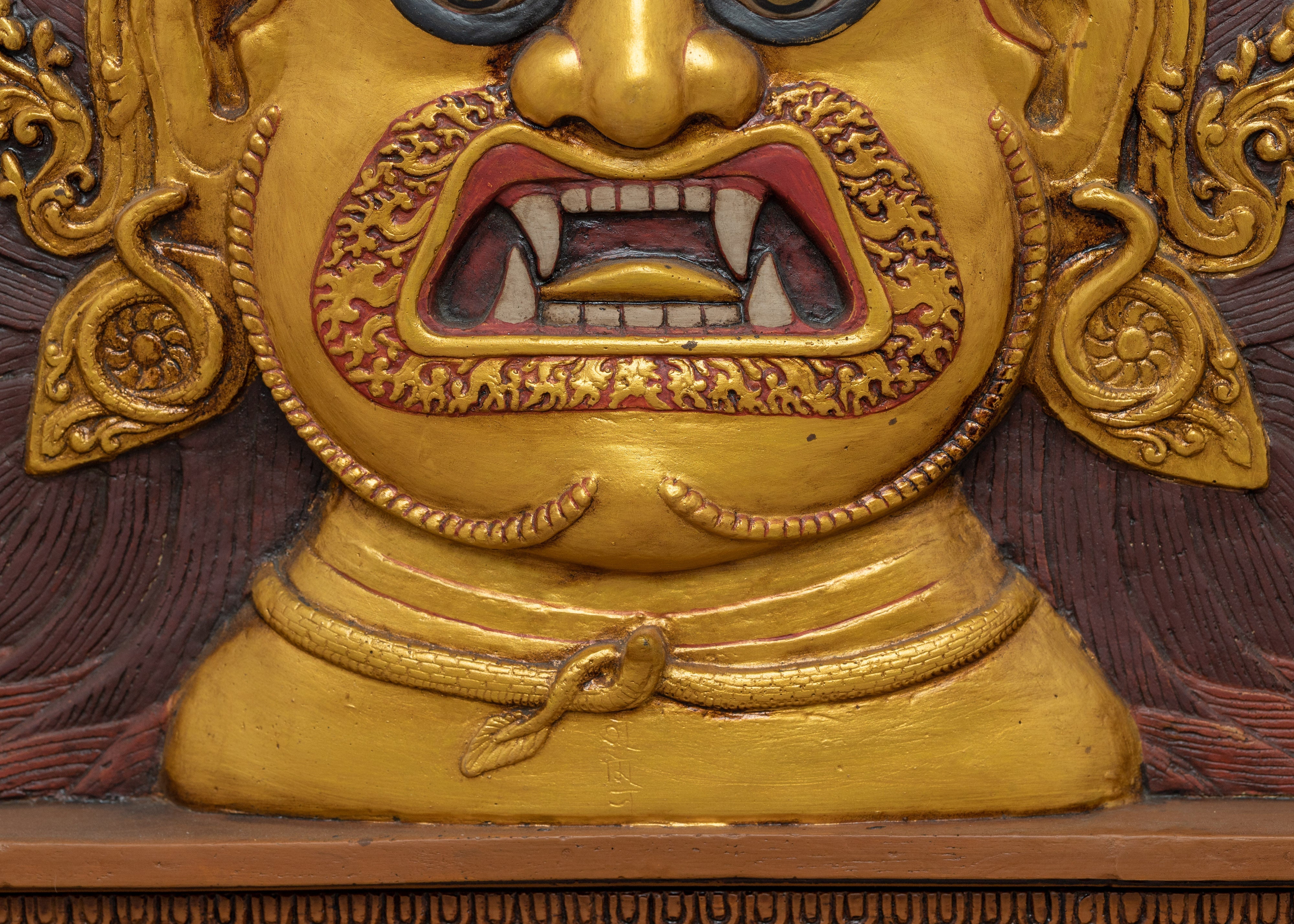 Bhairav face Thangka | 24k Gold Plated