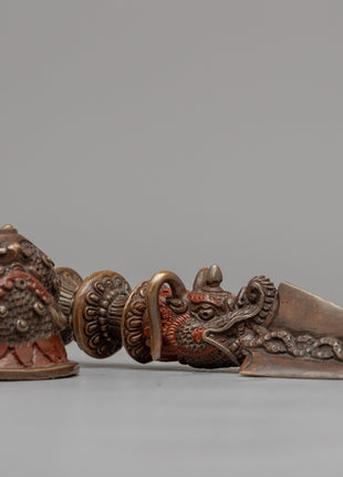 Buddhist Dorje Phurba | Oxidized Copper Dagger