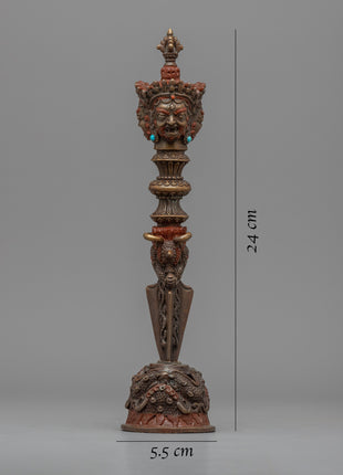 Buddhist Dorje Phurba | Oxidized Copper Dagger
