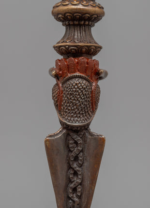 Buddhist Dorje Phurba | Oxidized Copper Dagger