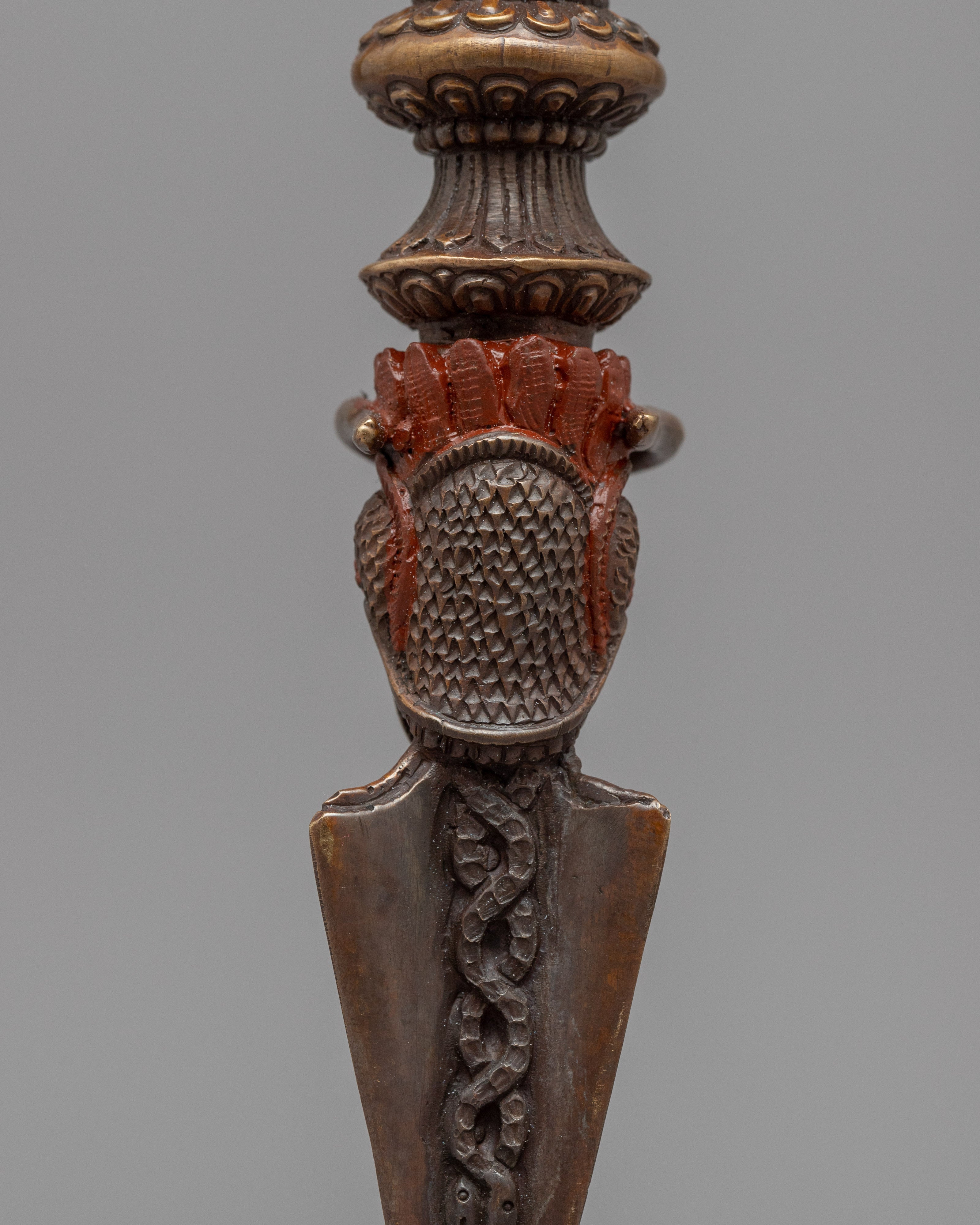 Buddhist Dorje Phurba | Oxidized Copper Dagger