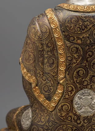 Buddha Shakyamuni Statue | Silver Plating Tibetan Style Buddhist Statue