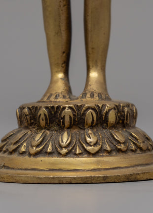 Gandhara Standing Buddha Statue | Brass Body Sculpture