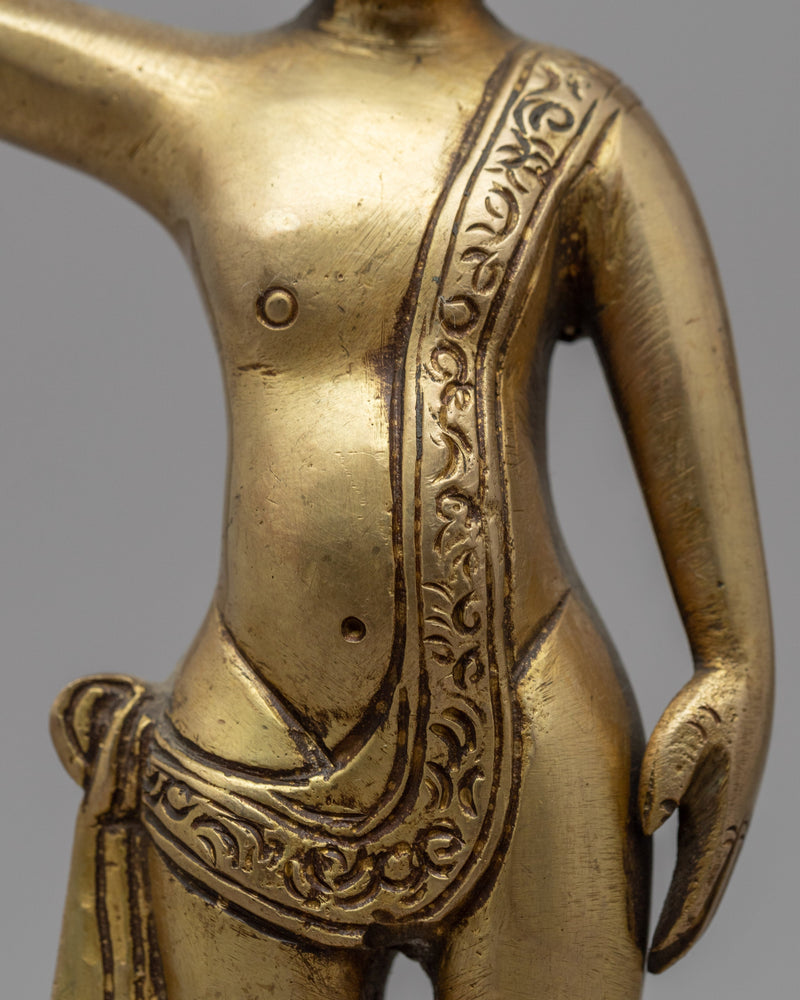 Gandhara Standing Buddha Statue | Brass Body Sculpture