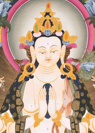 Chenresig Thangka | Avalokiteshvara | Handpainted Religious Art