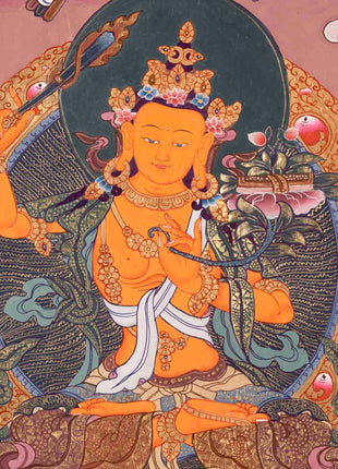 Manjushree Thangka Painting | Traditional Tibetan Art | Wall Decors