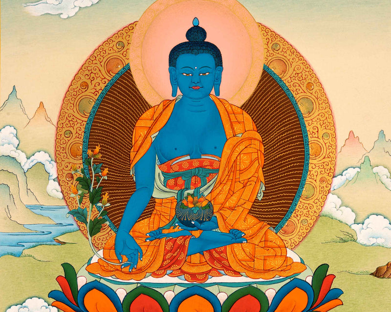 Medicine Buddha Art | Traditional Tibetan Thangka