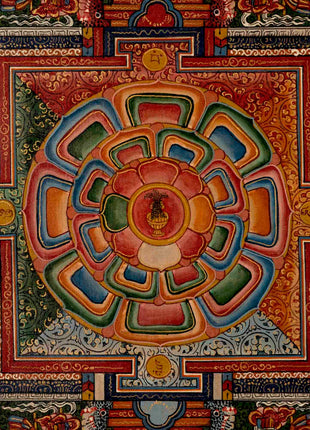 Traditional Mandala Thangka | Tibetan Handpainted Art | Religious Wall Decors