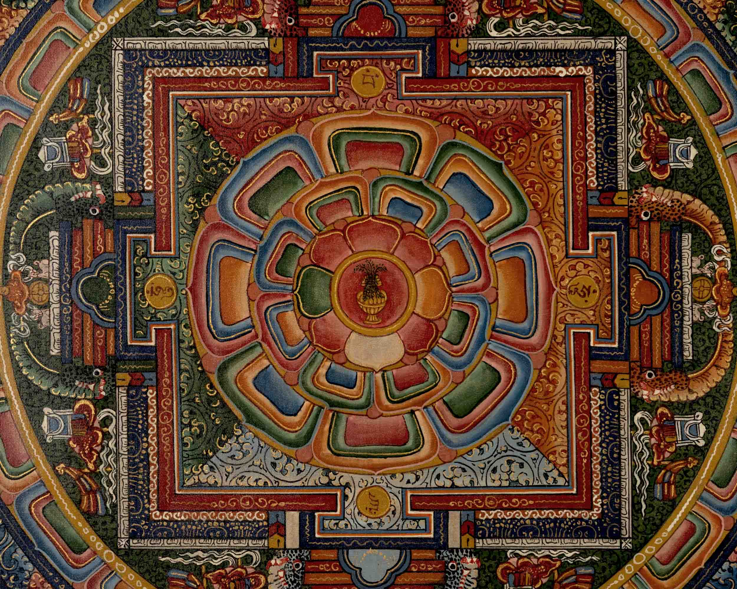 Traditional Mandala Thangka | Tibetan Handpainted Art | Religious Wall Decors