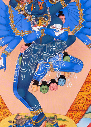 Hevajra With Consort Nairatmya Thangka Print | Buddhist Yidam Art