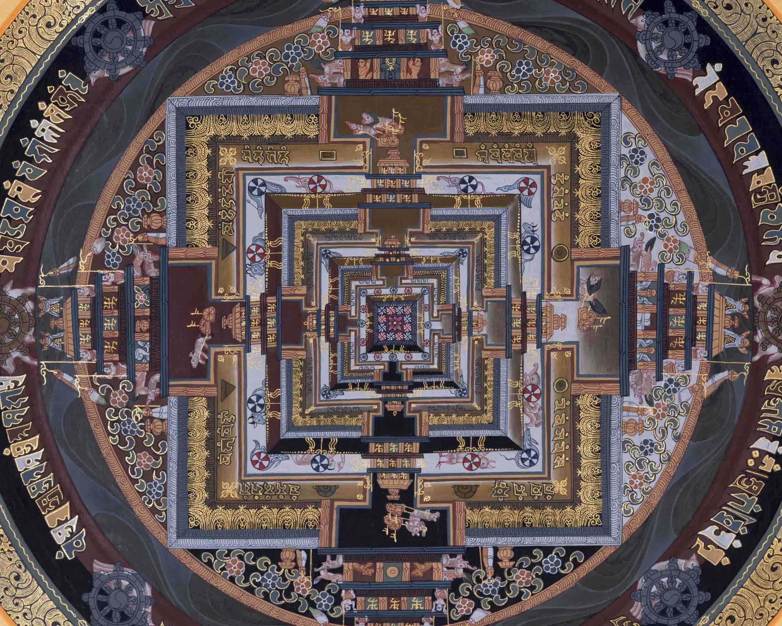 Wheel Of Time | Kalachakra Mandala Thangka | Traditional Wall Decors