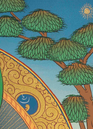 Dzambala Kubera Thangka | Traditional Buddhist Art | Wall Decors