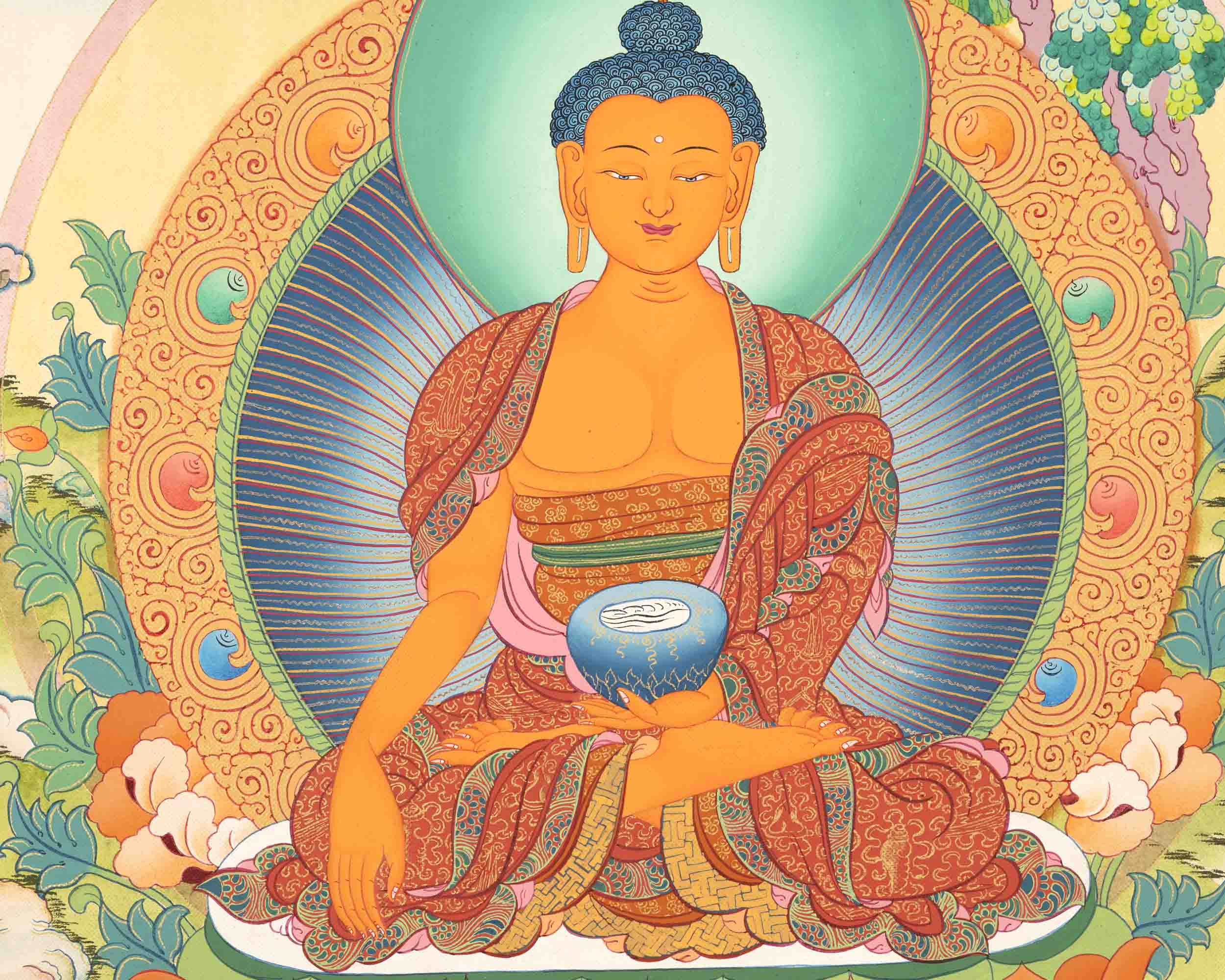 Shakyamuni Buddha Painting | Buddhist Religious Art | Buddhist Gift Idea