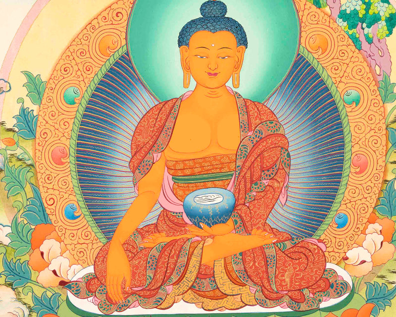 Shakyamuni Buddha Painting | Buddhist Religious Art | Buddhist Gift Idea