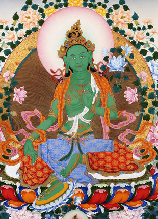 21 Tara Prayer Thangka of Mahasiddha Surya Gupta Tradition | Tibetan Hand Painted Art