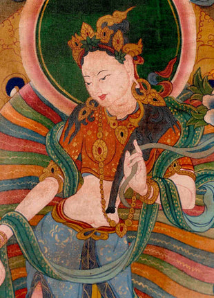 Vintage Padmapani Lokeshvara Art | Tibetan Traditional Thangka | Wall Decors