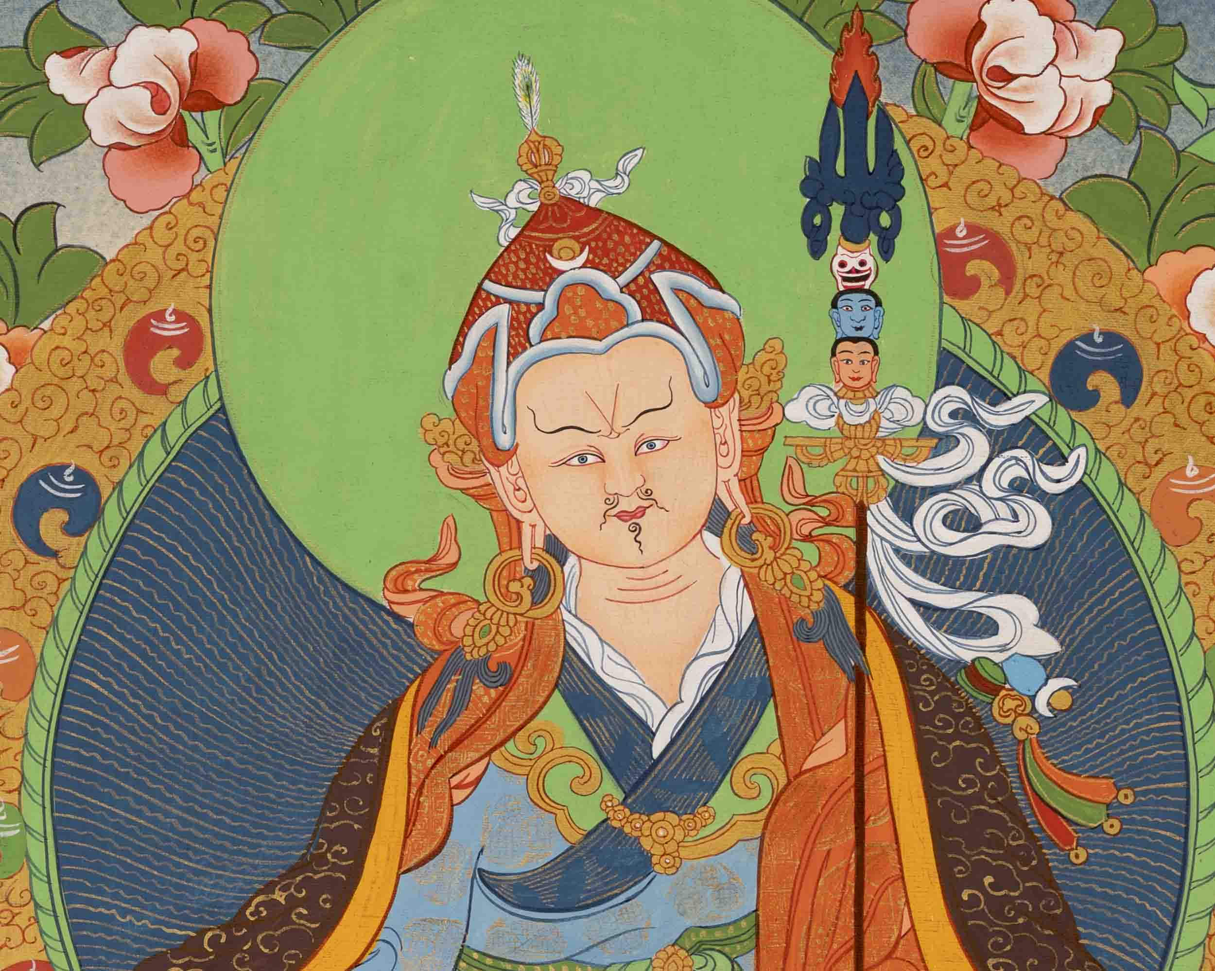 Guru Padmasambhava Thangka | Religious Painting | Wall Decors