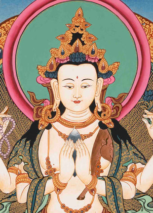 Avalokitesvara Chengrezig Thangka | Religious Painitng | Wall Decors