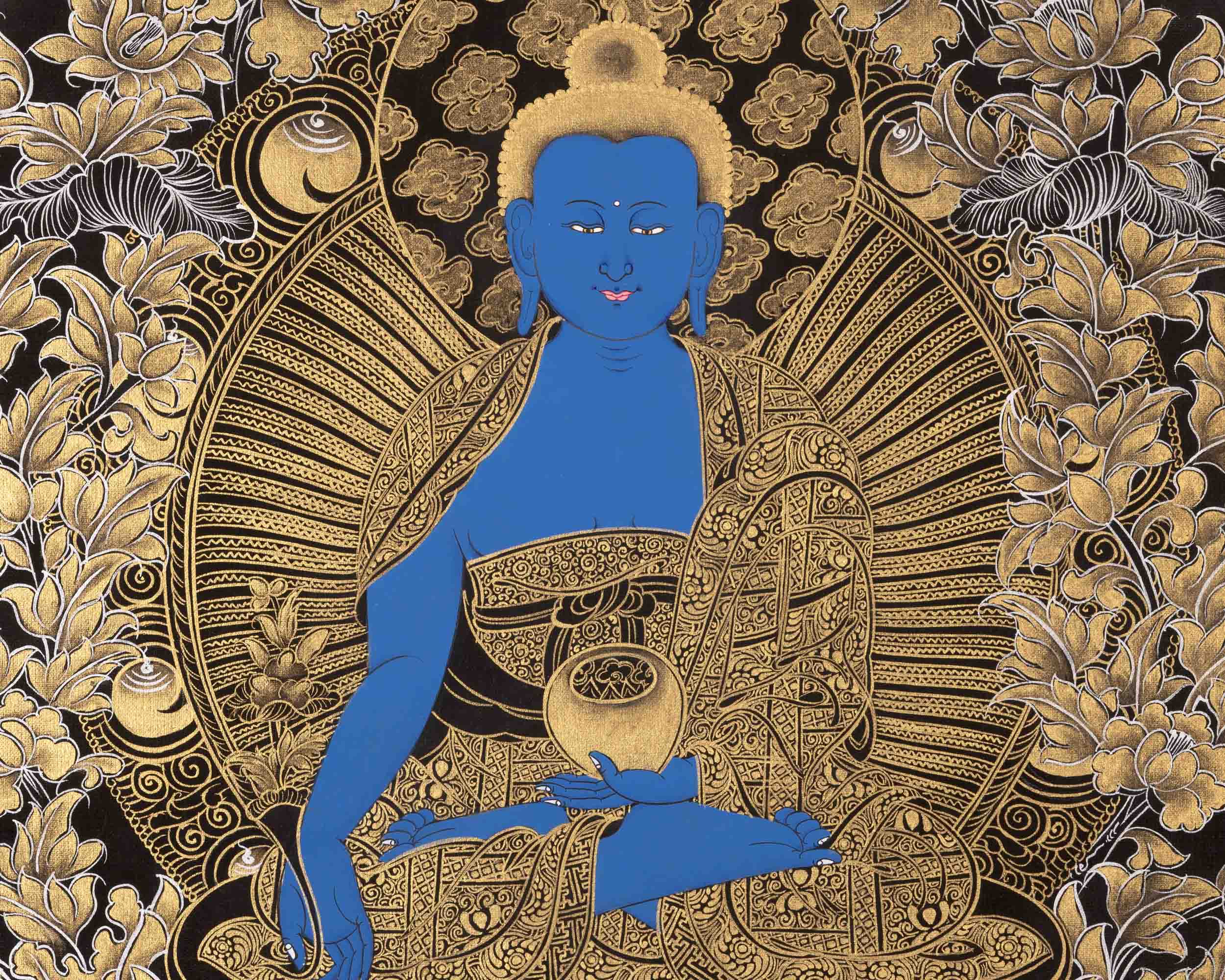 Medicine Buddha | Original Hand-Painted Thangka | Religious Gifts
