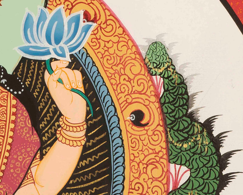 Goddess Laxmi Thangka | Hindu Wealth Deity | Wall Decoration