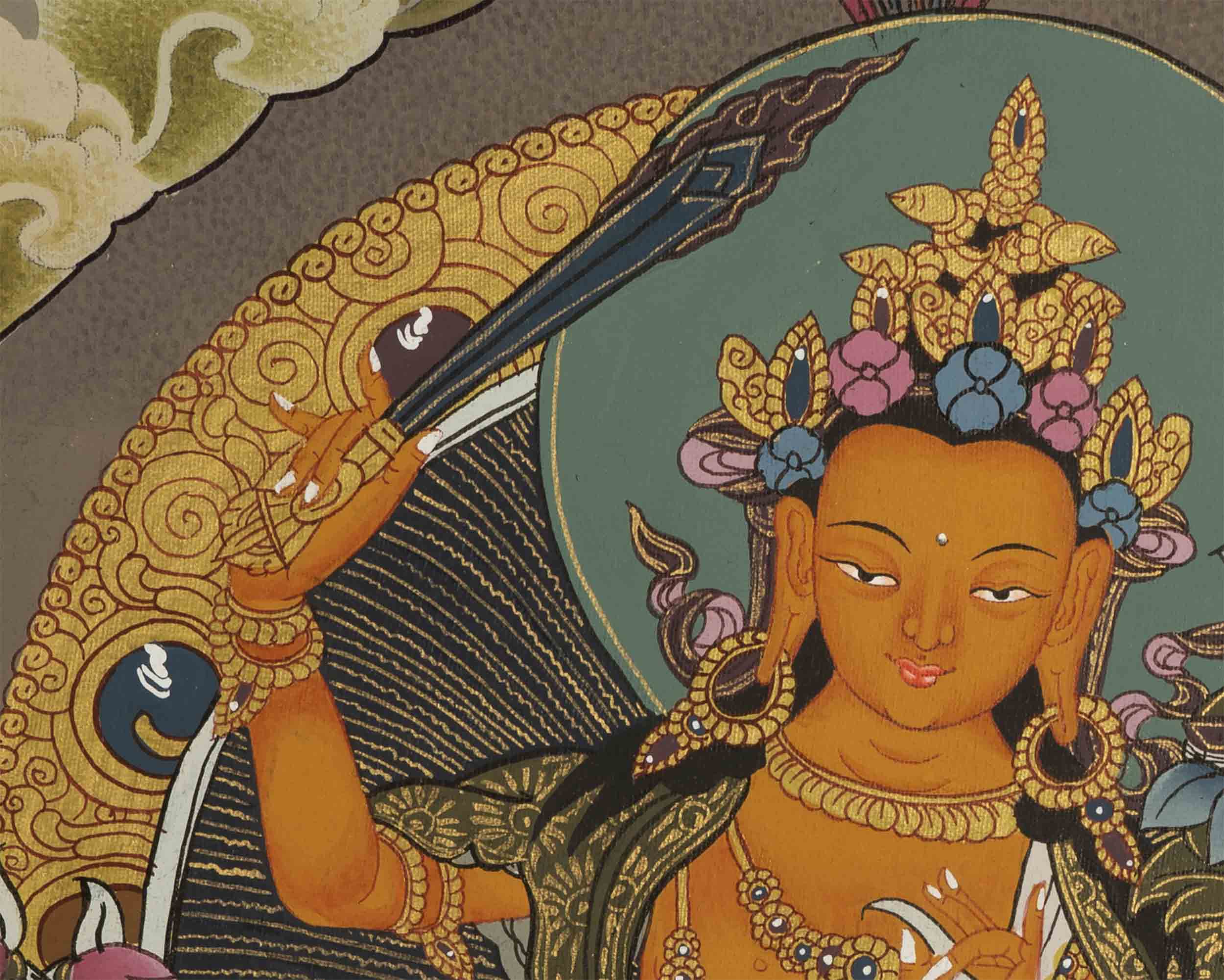 Manjushree Thangka Art | HandPainted Buddhist Art