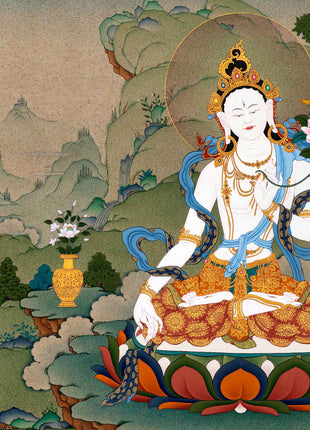 White Tara Thangka For Your Meditation Practice | Himalayan Buddhist Art