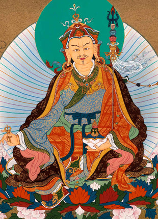Wrathful Padmasambhava Thangka Painting | Himalayan Buddhist Art