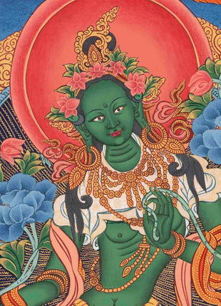 Goddess Green Tara | Religious Buddhist Artwork | Wall Decors
