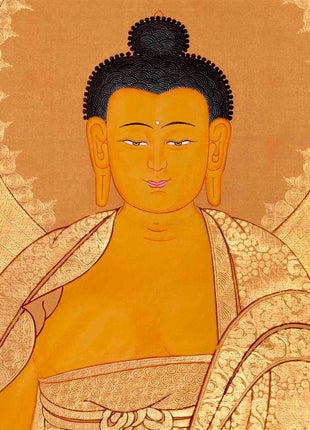 Gold Style Shakyamuni Buddha Thangka |  Zen Buddhism